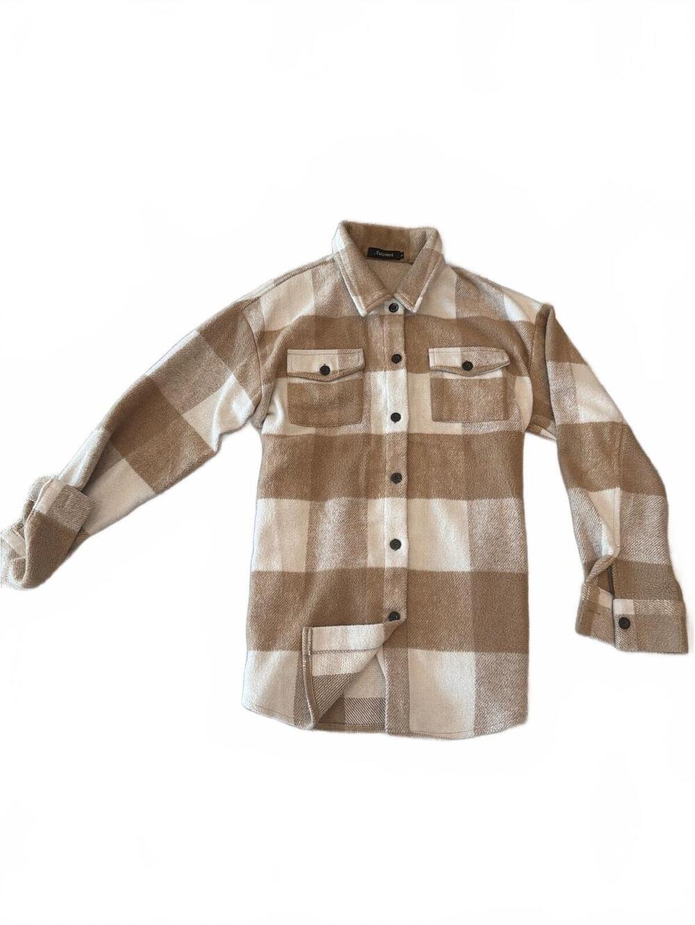 🤎 Automé Neutral Plaid Shacket 🤎